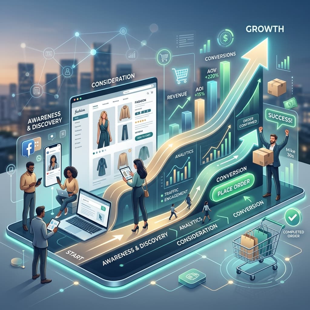 Ecom growth loops: from first click to lifetime value.